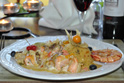 Monkfish & Salmon Kebabs
Served with a Spicy Thai Coconut Sauce with Tiger Prawns